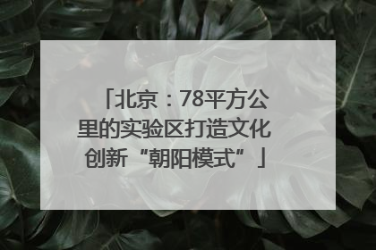 北京：78平方公里的实验区打造文化创新“朝阳模式”