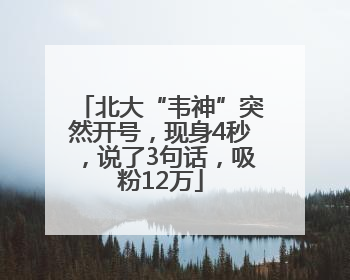 北大“韦神”突然开号，现身4秒，说了3句话，吸粉12万
