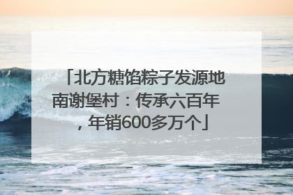 北方糖馅粽子发源地南谢堡村：传承六百年，年销600多万个