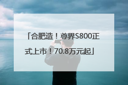 合肥造！尊界S800正式上市！70.8万元起