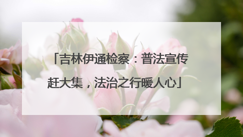 吉林伊通检察：普法宣传赶大集，法治之行暖人心