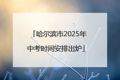 哈尔滨市2025年中考时间安排出炉
