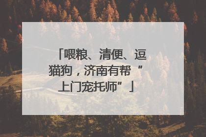 喂粮、清便、逗猫狗，济南有帮“上门宠托师”