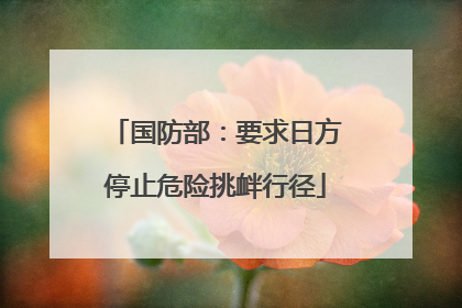 国防部：要求日方停止危险挑衅行径