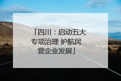 四川：启动五大专项治理 护航民营企业发展