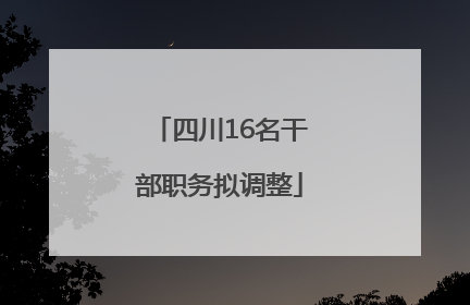 四川16名干部职务拟调整