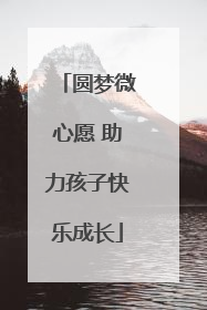 圆梦微心愿 助力孩子快乐成长