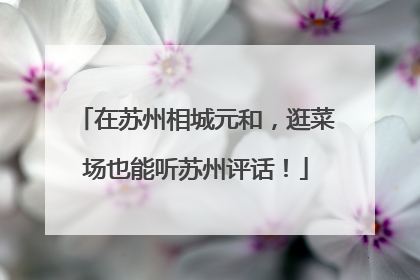 在苏州相城元和，逛菜场也能听苏州评话！