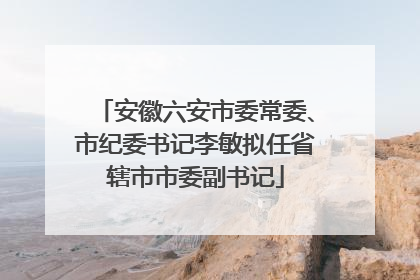 安徽六安市委常委、市纪委书记李敏拟任省辖市市委副书记