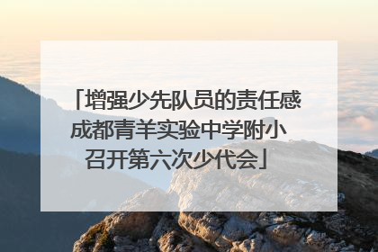 增强少先队员的责任感 成都青羊实验中学附小召开第六次少代会