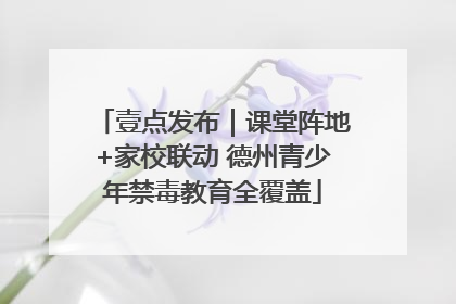 壹点发布｜课堂阵地+家校联动 德州青少年禁毒教育全覆盖