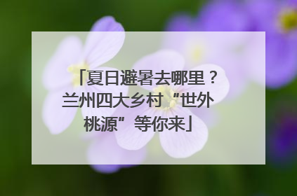 夏日避暑去哪里？兰州四大乡村“世外桃源”等你来