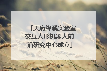 天府绛溪实验室交互人形机器人前沿研究中心成立