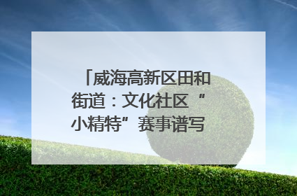 威海高新区田和街道：文化社区“小精特”赛事谱写文化赋能新乐章