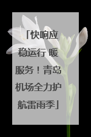 快响应 稳运行 暖服务！青岛机场全力护航雷雨季