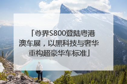 尊界S800登陆粤港澳车展，以黑科技与奢华重构超豪华车标准