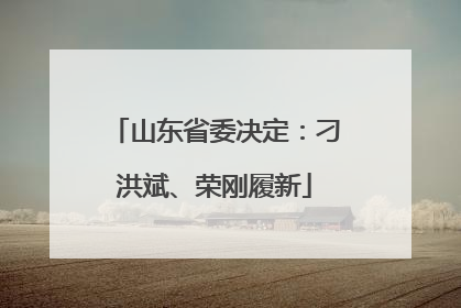 山东省委决定：刁洪斌、荣刚履新