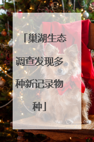 巢湖生态调查发现多种新记录物种