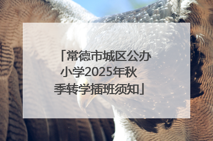常德市城区公办小学2025年秋季转学插班须知