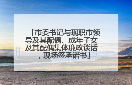 市委书记与现职市领导及其配偶、成年子女及其配偶集体廉政谈话，现场签承诺书