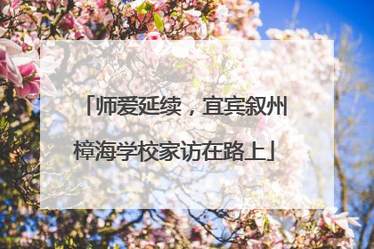 师爱延续，宜宾叙州樟海学校家访在路上