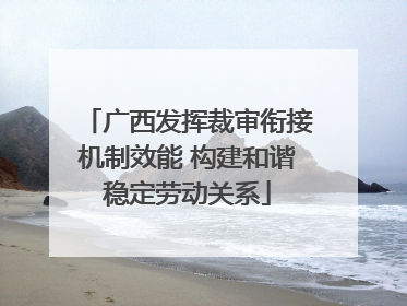 广西发挥裁审衔接机制效能 构建和谐稳定劳动关系