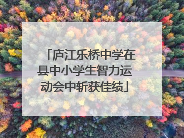 庐江乐桥中学在县中小学生智力运动会中斩获佳绩