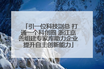 引一位科技副总 打通一个科创圈 浙江嘉善组建专家库助力企业提升自主创新能力