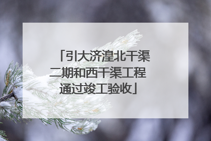 引大济湟北干渠二期和西干渠工程通过竣工验收