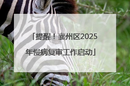 提醒！襄州区2025年慢病复审工作启动