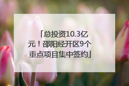 总投资10.3亿元！邵阳经开区9个重点项目集中签约