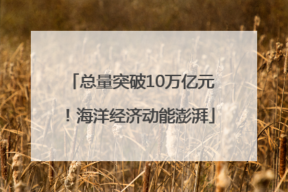 总量突破10万亿元！海洋经济动能澎湃