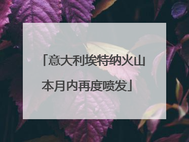 意大利埃特纳火山本月内再度喷发
