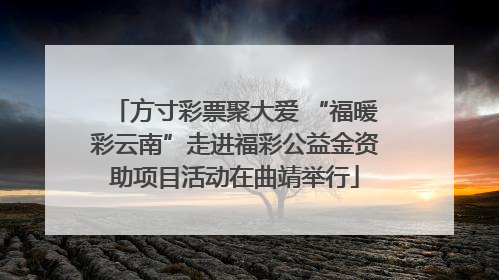 方寸彩票聚大爱 “福暖彩云南”走进福彩公益金资助项目活动在曲靖举行