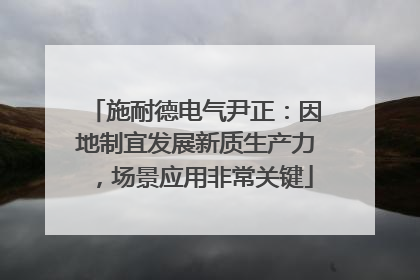 施耐德电气尹正：因地制宜发展新质生产力，场景应用非常关键