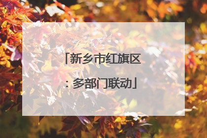 新乡市红旗区：多部门联动
