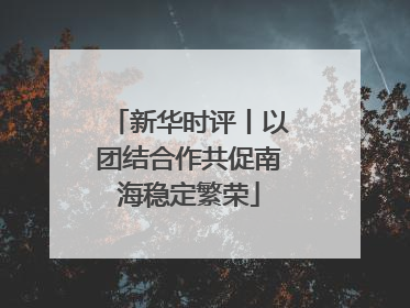新华时评丨以团结合作共促南海稳定繁荣