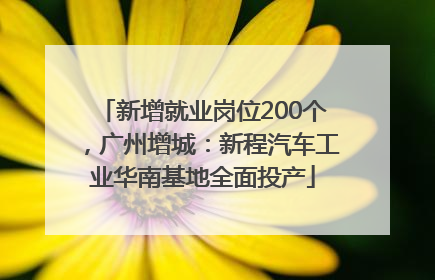 新增就业岗位200个，广州增城：新程汽车工业华南基地全面投产