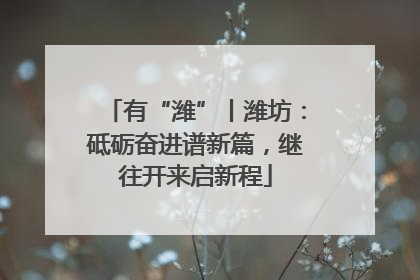 有“潍”丨潍坊：砥砺奋进谱新篇，继往开来启新程