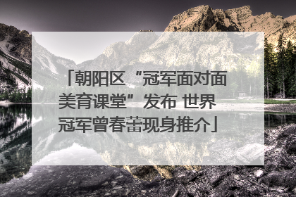 朝阳区“冠军面对面美育课堂”发布 世界冠军曾春蕾现身推介
