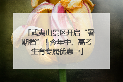 武夷山景区开启“暑期档”！今年中、高考生有专属优惠→