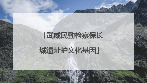 武威民勤检察保长城遗址护文化基因