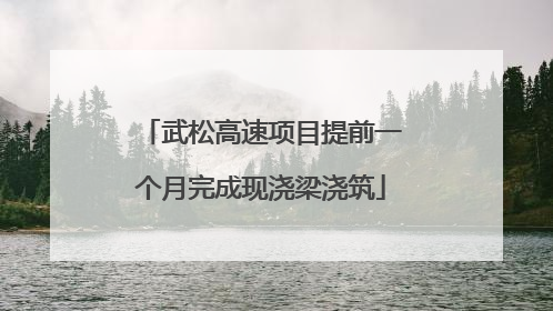 武松高速项目提前一个月完成现浇梁浇筑