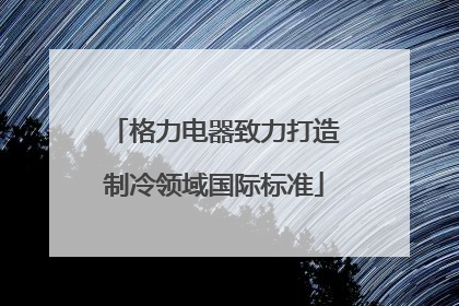 格力电器致力打造制冷领域国际标准