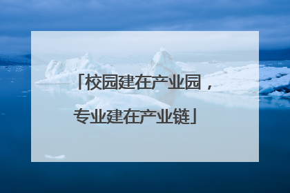 校园建在产业园，专业建在产业链