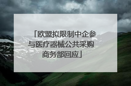 欧盟拟限制中企参与医疗器械公共采购 商务部回应