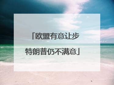 欧盟有意让步 特朗普仍不满意
