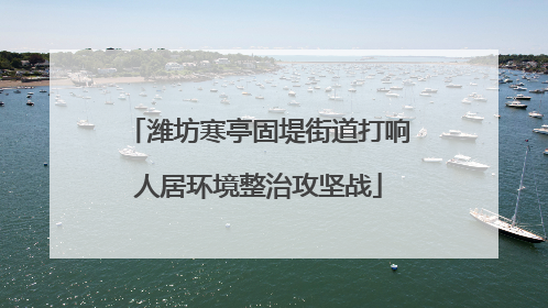 潍坊寒亭固堤街道打响人居环境整治攻坚战