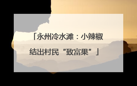 永州冷水滩：小辣椒结出村民“致富果”
