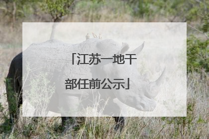 江苏一地干部任前公示